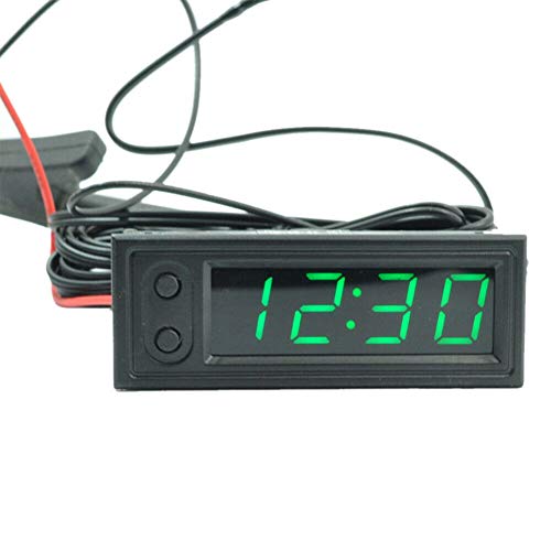Car Clock Thermometer Voltmeter Car Temperature Clock - Car Clock 12V 3 In 1 Thermometers Voltmeter Gauge Electronic Clock Led Digital Display Lcd Screen #TOP21