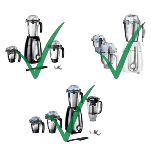 Image of 100% Compatiable for Bosch Mixer Grinder | Replacement For Bosch Mixer Jar 750 w | 1 year Guarantee (Black) (Black and Clear)