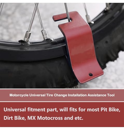 WINTOWIN Motorcycle Tire Installation Assistance Tool Holder Hook,Off-Road Tire Removal Install Assistance Changer Tool for Dirt Bike,Tire Changing Tool red