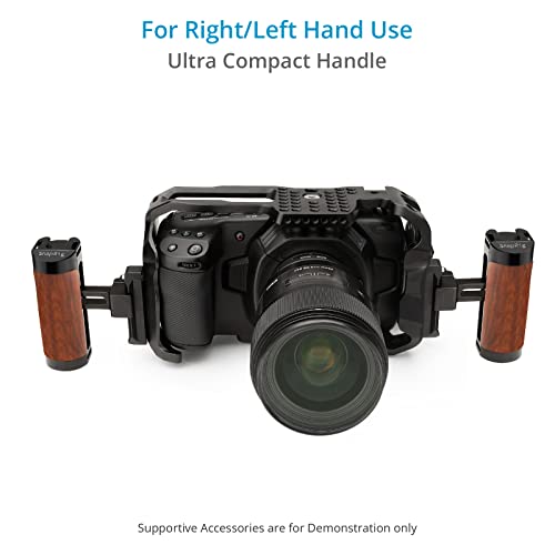 Image of Proaim Snaprig Wood Mini Side Handle for Camera Cage & Rig | Ergonomic Grip for Comfortable Hand-held Shooting - Height Adjustable Option & NATO Rail Clamp |Shoe Mount & Strap Slot - Durable (WSH-02)