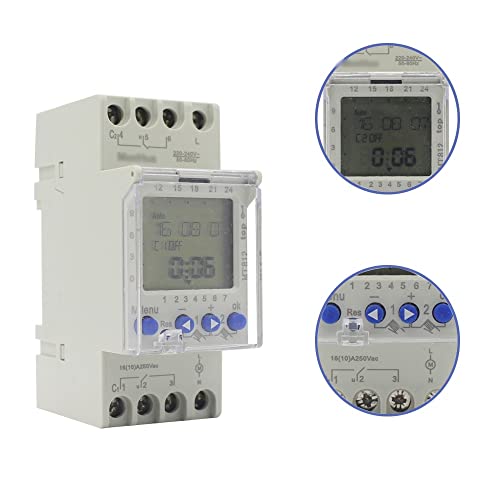 Interrupteur de temps numérique hebdomadaire 2 canaux 16A programmable sur rail DIN LCD - 5
