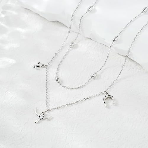Image of CHIC & ARTSY Women Anklets S925 Sterling Silver Cute Animal Layered Anklet Bracelet Adjustable Multilayer Beach Anklet Bracelet Summer Foot Jewelry Cable Chain 10-11 Inches