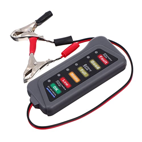 MAGICLULU 12v Motorcycle Battery Tester Car Alternator Checker Voltage Analyzer Led Status Indicator Connection for Vehicles Professional Practical Tool