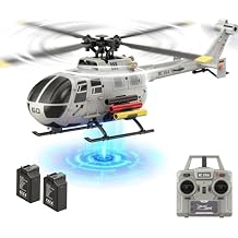 248MM C186S BO-105 6CH Remote Controlled Helicopter for Adults Beginners RC Heli 1/48 Aileronless 6-Axis Gyroscope Air Pressure Hold & Optical Flow Position 3D Rolling RTF 2Batteries