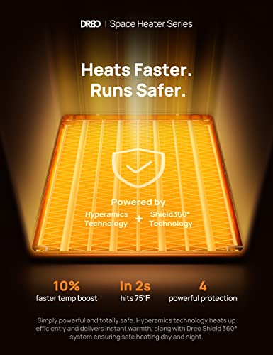 Dreo 1500W Portable Space Heater for Bathroom and Indoor Use, with Remote, Oscillation, and Digital Thermostat