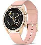 BRIBEJAT Smart Watch for Women Answer/Make Call, HD 1.27'' Aluminum Alloy Case with Diamonds Smar...