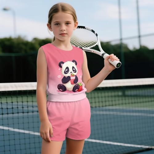 ZFRXIGN Cute Summer Outfits for Teen Girls 5-14 Years Workout Clothes 2 Piece Short Sets Sleeveless Tank Top for Vocation4