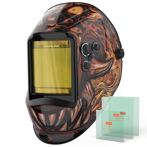 Image of YESWELDER Large View Auto Darkening Welding Helmet, Blue Light Blocking, 1/1/1/1 True Color Solar Powered Welder Hood Mask with 4 Arc Sensors, Wide Shade 3/5-9/9-13 for TIG MIG ARC CUT and GRIND