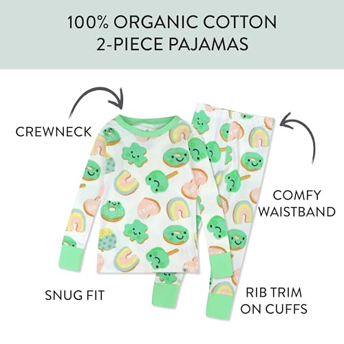 HonestBaby Celebration 2-Piece Organic Cotton Pajamas for Babies, Toddlers, and Kids 