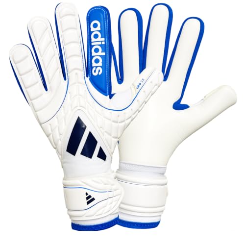 adidas Unisex-Adult Copa League Goalie Soccer Gloves, ZeroMetallicLucidRayBlueDarkBlue, 11