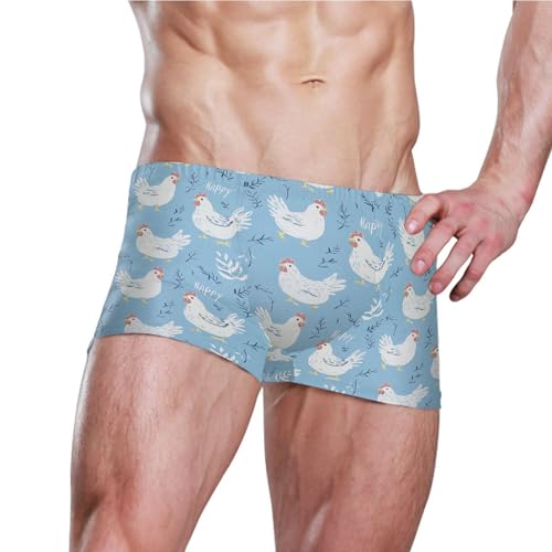 Cute Cock Rooster Mens Swim Trunk Swimwear Bathing Suit Swim Brief Square Leg Board Short S B04040633
