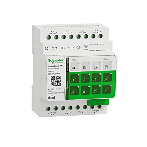Schneider Electric MTN6705-0008 SpaceLogic KNX - Shutter / Blind Switch - 8 Outputs 10AX/16AC1 - Master, Apple-Green