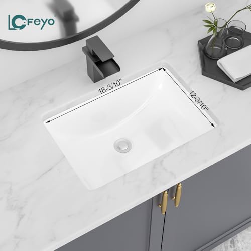 Évier rectangulaire en céramique blanche de 45,7 x 30,5 cm - 3