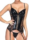 Das elegante Mieder-Set besteht aus elastischer Spitze und Mesh, ist hautfreundlich und atmungsaktiv