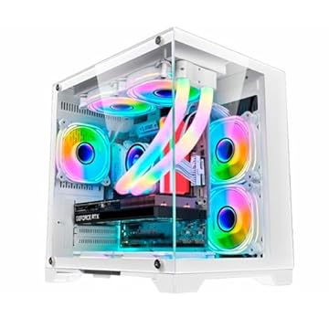 Gabinete Gamer K-Mex Space Aqua Branco Vidro Temperado Mid Tower mATX - CG-W1KN