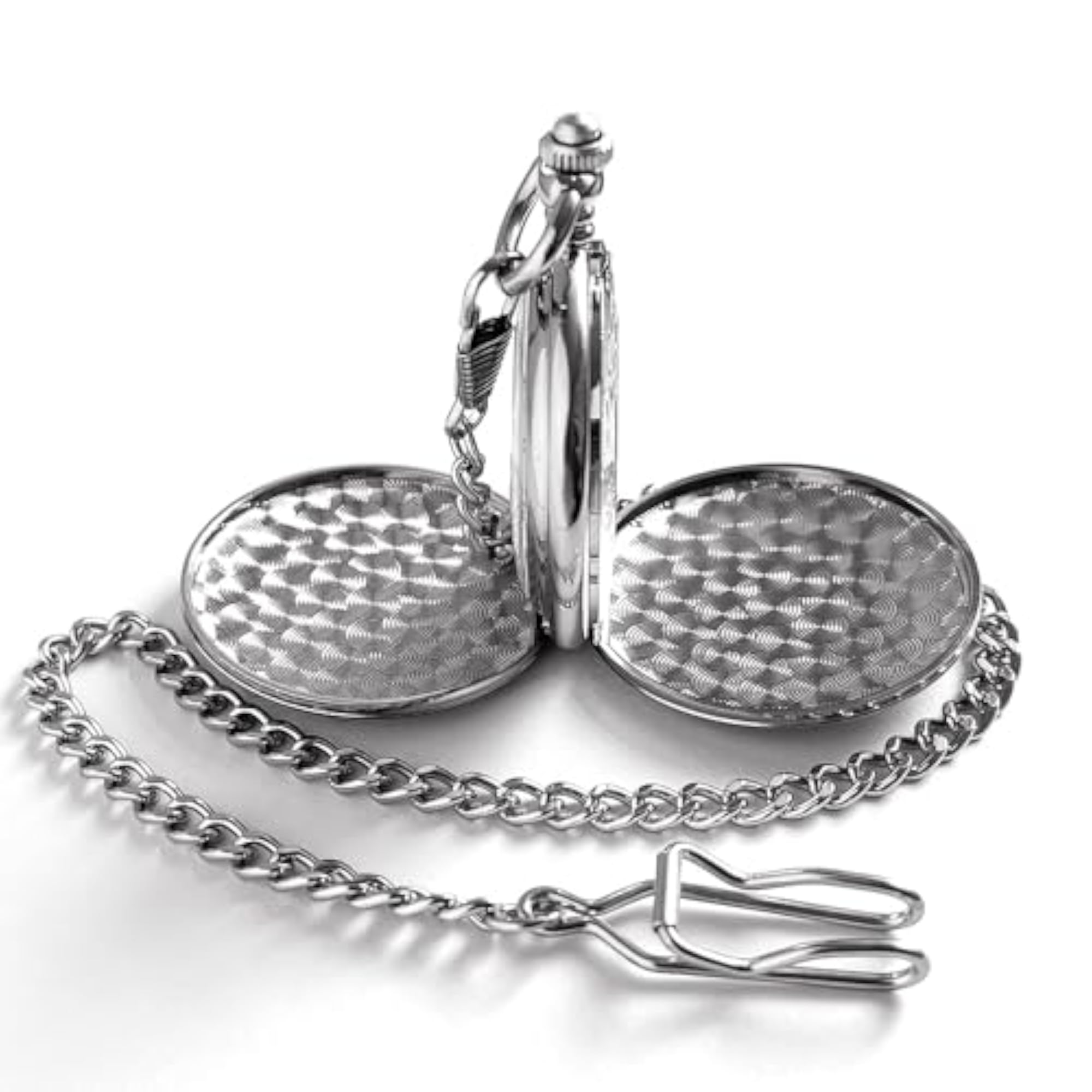 Vintage Hand Wind Up Pocket Watch with Chain