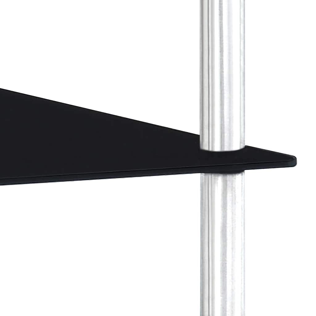 Scaffale moderno in vetro nero con 4 ripiani, 40 x 40 x 100 cm, in vetro temperato e acciaio inox, per soggiorno, ufficio, cameretta dei bambini, corridoio, organizer