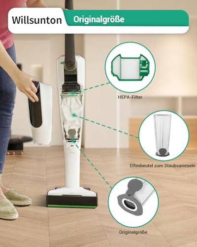 10 Stück VK7 Kobold Staubsaugerbeutel und 2 Filter für Vorwerks Kobold VK7, kompatibel mit Vorwerk Kobold VK7 FP7, Filtertüte Ersatzteile Ersatz Staubbeutel für Kobold