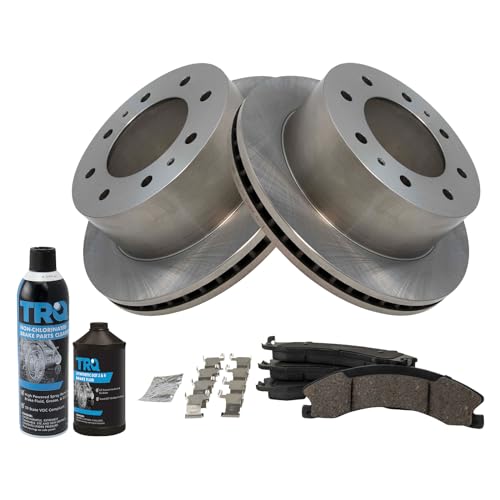 Image of TRQ Rear Brake Pad & Rotor Kit Compatible with 2011-2019 Chevrolet Suburban 3500 HD 2011-2019 GMC