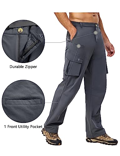 Little Donkey Andy Men's Quick Dry Upf 50+ Cargo Pants, Stretch Lightweight Outdoor Hiking Pants Steel Gray Xl #TOP4