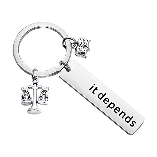 CENWA Lawyer Gift Attorney Gift Scales Of Justice Lawyer Keychain Law Graduation Gift It Depends Keychain - Main Image