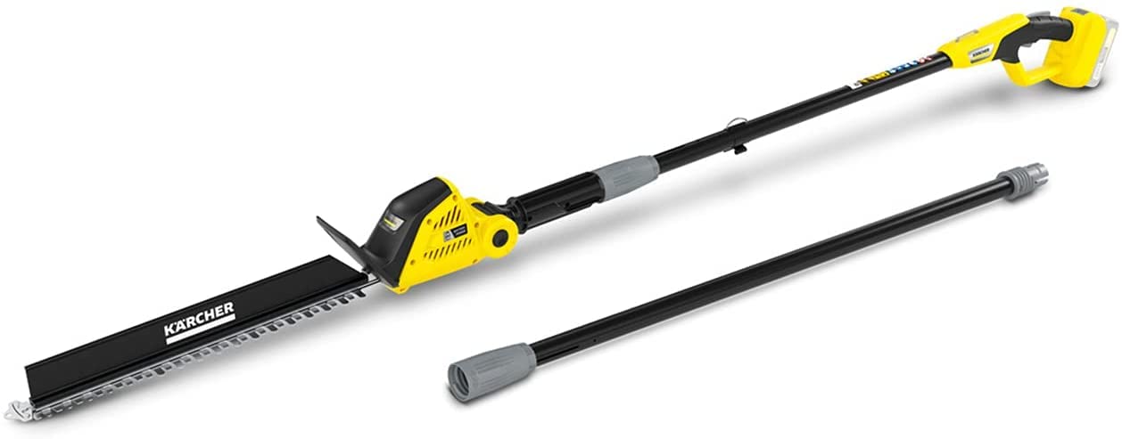 Kärcher 18 V Cortasetos pértiga PHG 18-45, longitud de corte: 45 cm, prolongación, cabezal de corte inclinable, rendimiento: máx. 250-500 m, compatible con la batería Kärcher 18 V, batería no incluida