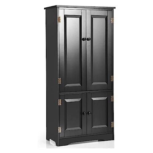 FANTASK Armario de Almacenamiento Vintage con Estante Ajustable, Armario de Madera para la Colada, Estilo rústico