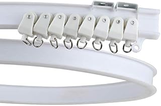Ziang Bendable Straight Curved Curtain Track Alloy Plastic Windows and Balcony Curtain Track Soft Curved Track Curved Track Rail Slide Rail Accessories (2 Meters)