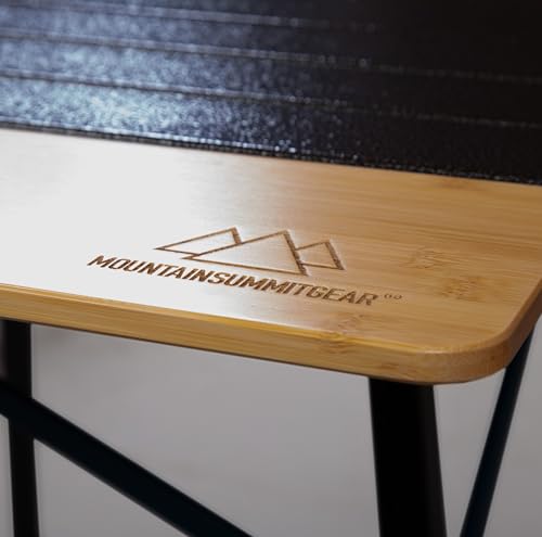 Mesa de Camping Plegable MOUNTAIN SUMMIT GEAR MSG-TBL/HYB con superficie híbrida de Aluminio y Bambú y estructura de acero ajustable miniatura 4