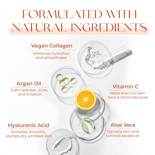 Vitamin C & Collagen Serum & Day Cream Set - Anti-Aging, Dark Spot Remover & Brightening - Dermatologist Tested Korean Skincare - Clean Beauty, Cruelty-Free, All Skin Types - 1.69 Fl. oz