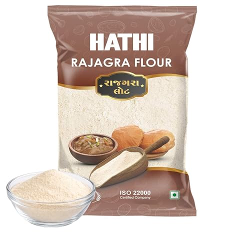 HATHI MASALA Rajgira Atta | Amaranth Flour | Gluten Free Flour | Ramdana Atta | Rajgira Peeth | Suitable for Fasting - Vrat & Upvas | Soft Puffed Rotis | Easy on Digestion & Fasting | 500 Gm