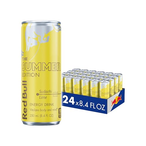 Image of Red Bull Summer Edition Sudachi Lime Energy Drink, with 80mg Caffeine plus Taurine & B Vitamins, 8.4 Fl Oz, Pack of 24 Cans