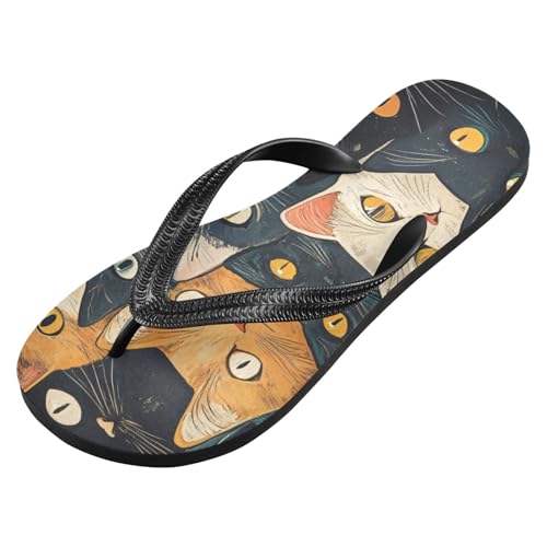 Anime Cats Flip Flop Sandal for Women Men, Casual Beach Slippers Indoor Outdoor XS2