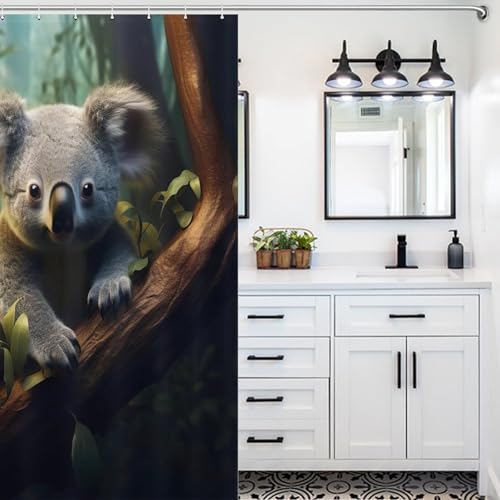 Rideaux salle de bain koala en polyester de qualité supérieure 140x183 cm
