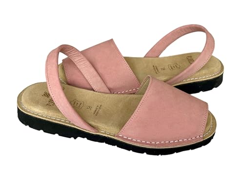 tittimitti Sandalias Avarcas para mujer, hechas a mano en Menorca, España, parte superior de cuero español auténtico, plantilla ortopédica de cuero, suela de EVA ultraligera, estilo elegante