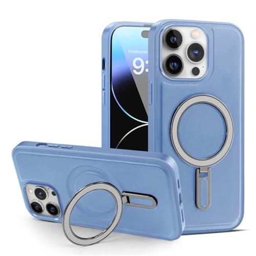 Housse en cuir pour iPhone 13 idéale pour regarder vos vidéos avec l'anneau magnétique