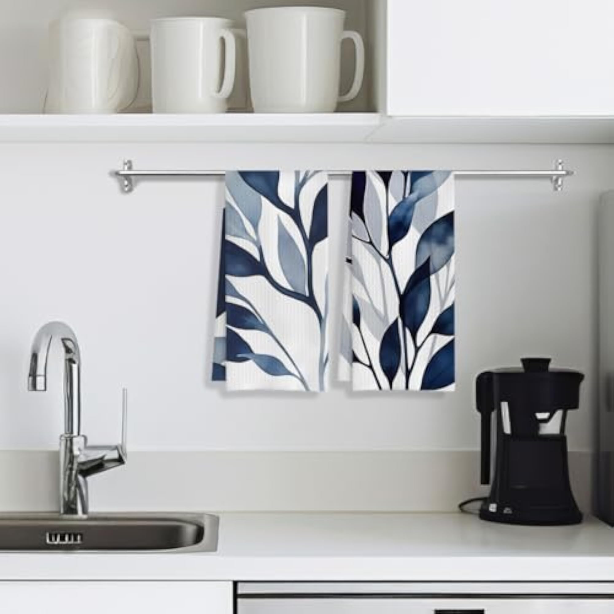 Boho Abstract Botanical Kitchen Towels Set of 2