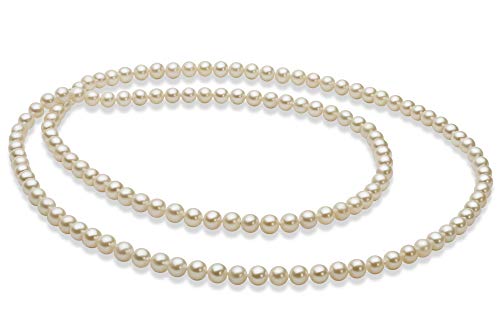 30 inches White 5-6mm AAA Quality Freshwater Cultured Pearl Necklace for Women-30 in Length2