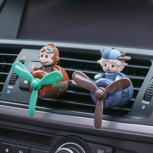 Image of Pilot Car Air Freshener, Cute Sheep Car Vent Clip Air Freshener with 4 Fragrant Tablets Automotive Air Outlet Fan Diffuser, Automotive Interiors Vent Decoration (Pilot Sheep)