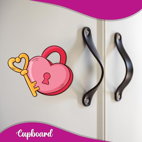 Image of Bhai Please Lock and Key Couple Theme Wooden Fridge Magnet - Couple Gift
