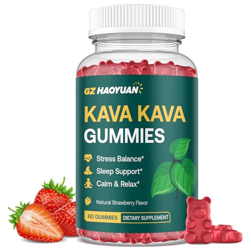 Kava Kava Gummies for Calm, Relaxation & Natural Sleep - High Potency Kava Root Extract Supplement...