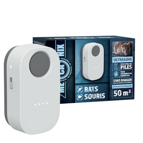 MECANIX® - Appareil Ultrason Anti-Rats et Souris à Piles – Répulsif Anti-Rongeurs à Fréquences Variables - Boîtier Ultrason idéal pour Voiture,...