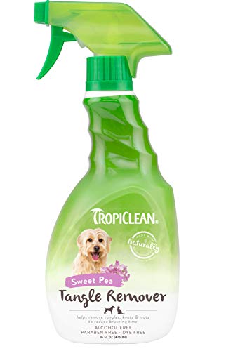 TropiClean Sweet Pea Tangle Remover Spray for Pets, 16oz - Detangler for Pets