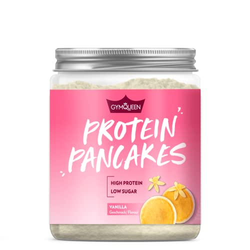GymQueen Protein-Pancake Backmischung Vanille 500g, Proteinreicher Pancake Mix, Pfannkuchen Pulver für deine Extraportion Eiweiß, schnelle und einfache Zubereitung, zuckerreduziert