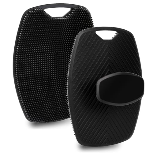 Depurador corporal exfoliante de silicona, depurador de ducha suave para limpieza corporal profunda Accesorios de baño Cepillo de limpieza plana con ganchos de almacenamiento para bañarse