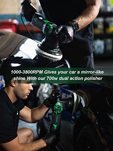 Exzenter Poliermaschine,700W Auto Poliermaschine BATOCA,Orbital Poliermaschine 21mm,6 Variable Geschwindigkeit,Auto Poliermaschine Set,Schleifer,Polierer(1000-3800 min-1Drehzahl,150mm Scheiben-ø) – Bild 6