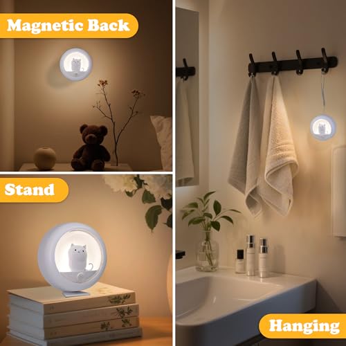 Image of Attivolife Cat Night Light Motion Sensor, Magnetic Rechargeable LED Lamp