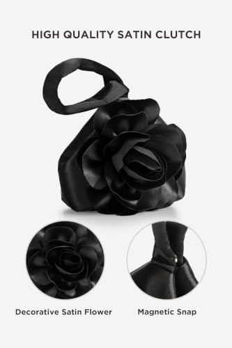Image of BABEYOND Clutch Purses for Women - Evening Bags Flower Satin Handbag Classy Wristlet Purse for Party Daily Wedding