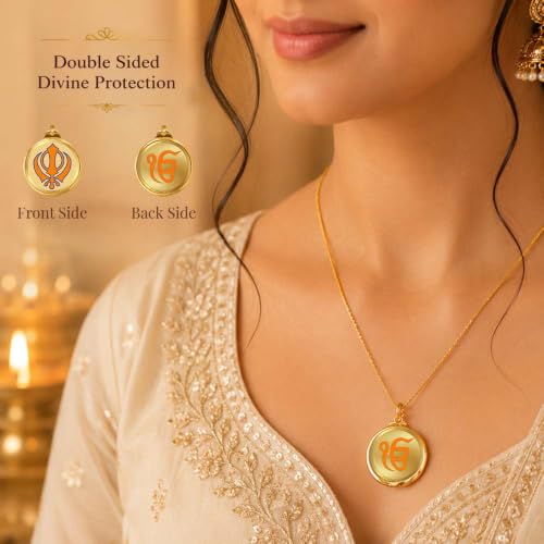Image of DIVINITI 24K Gold Plated Double-Sided Religious Pendant with Premium Gift Box, Spiritual Locket for Men & Women, Devotional Jewellery for Gifting & Everyday Wear