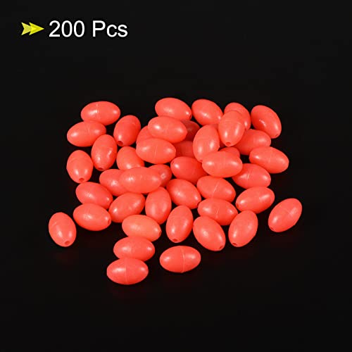 PATIKIL 12x8mm Luminous Fishing Beads, 200 Pieces Soft Plastic Glow Fishing Bait Eggs Rig Bead Tackle Tool Oval, Red - Image 3
